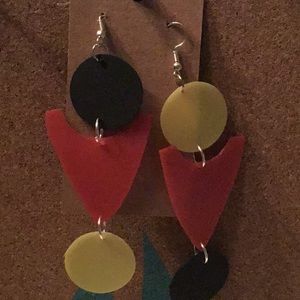 Handmade multi color earrings. Dangle